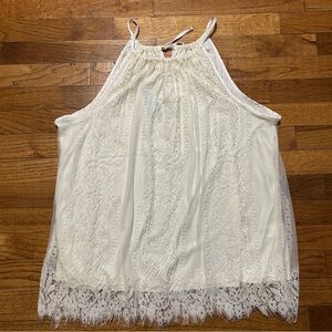 Maurices Ivory Lace Halter Top Size XL